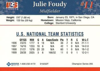 1999 Roox US Women's National Team #910232T Julie Foudy Back