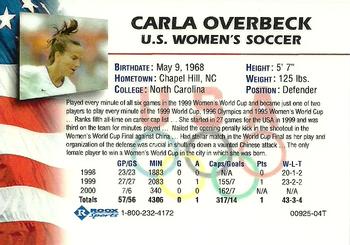 2000 Roox US Women's National Team #NNO Carla Overbeck Back
