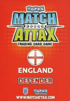 2010 Topps Match Attax England 2010 #NNO Wes Brown Back