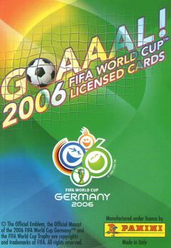 2006 Panini Goaaal! World Cup Germany #108 Hernan Jorge Crespo Back