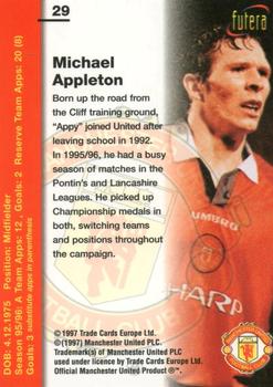1997 Futera Manchester United #29 Michael Appleton Back