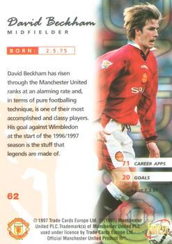 1997 Futera Manchester United #62 David Beckham Back