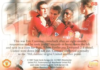1997 Futera Manchester United #68 1 October 1995 Old Trafford Man Utd 2 Liverpool 2 Back