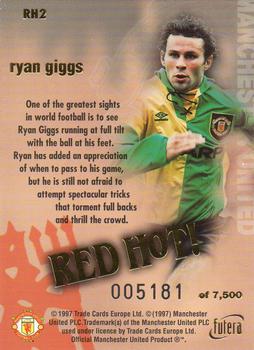 1997 Futera Manchester United - Red Hot Gold #RH2 Ryan Giggs Back