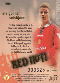1997 Futera Manchester United - Red Hot Gold #RH6 Ole Gunnar Solskjaer Back