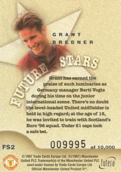 1997 Futera Manchester United - Future Stars Silver #FS2 Grant Brebner Back