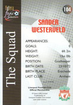 2000 Futera Fans Selection Liverpool #104 Sander Westerveld Back