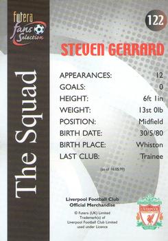 2000 Futera Fans Selection Liverpool #122 Steven Gerrard Back