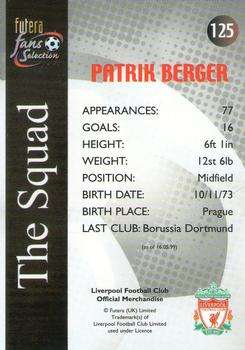 2000 Futera Fans Selection Liverpool #125 Patrik Berger Back