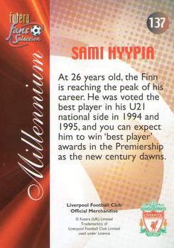 2000 Futera Fans Selection Liverpool #137 Sami Hyypia Back