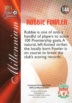 2000 Futera Fans Selection Liverpool #144 Robbie Fowler Back