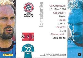 2013-14 Panini FC Bayern Munchen Cards #4 Tom Starke Back