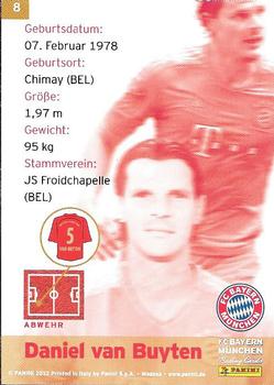 2012 Panini FC Bayern Munchen #8 Daniel van Buyten Back