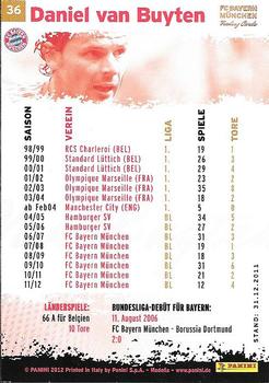 2012 Panini FC Bayern Munchen #36 Daniel van Buyten Back