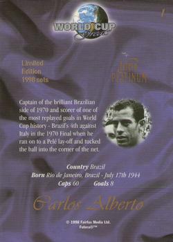 1998 Futera World Cup Greats Platinum #1 Carlos Alberto Back