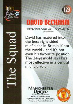 2000 Futera Fans Selection Manchester United #123 David Beckham Back