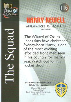 2000 Futera Fans Selection Leeds United #116 Harry Kewell Back