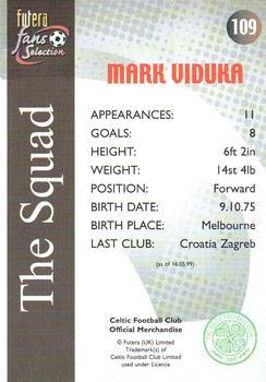 2000 Futera Fans Selection Celtic #109 Mark Viduka Back