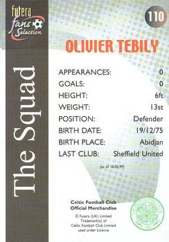 2000 Futera Fans Selection Celtic #110 Olivier Tebily Back