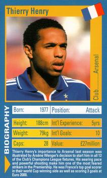 2003 Top Trumps World Football Stars #NNO Thierry Henry Front