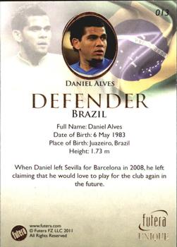 2011 Futera UNIQUE World Football #013 Daniel Alves Back
