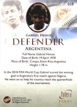 2011 Futera UNIQUE World Football #028 Gabriel Heinze Back