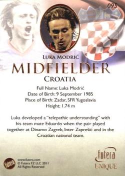 2011 Futera UNIQUE World Football #095 Luka Modric Back