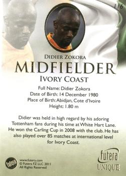 2011 Futera UNIQUE World Football #116 Didier Zokora Back