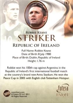 2011 Futera UNIQUE World Football #143 Robbie Keane Back
