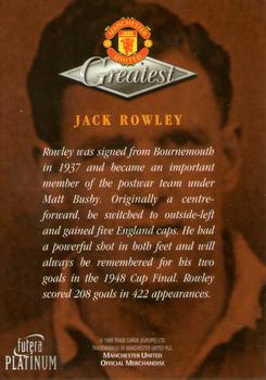 1999 Futera Platinum Manchester United Greatest #NNO Jack Rowley Back