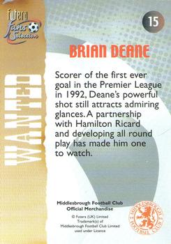 2000 Futera Fans Selection Middlesborough - Foil #15 Brian Deane Back