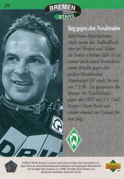 1997 Upper Deck Werder Bremen Box Set #39 Sieg gegen den Nordrivalen Back