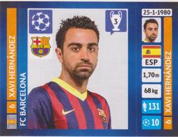 2013-14 Panini UEFA Champions League Stickers #550 Xavi Hernandez Front