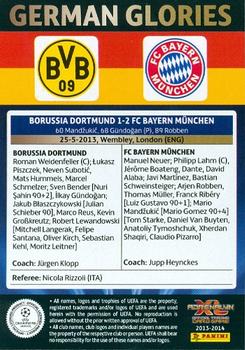 2013-14 Panini Adrenalyn XL UEFA Champions League - German Glories #NNO Final Wembley 2013 - Borussia Dortmund and FC Bayern Munchen Back