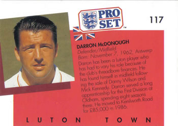 1990-91 Pro Set #117 Darron McDonough Back