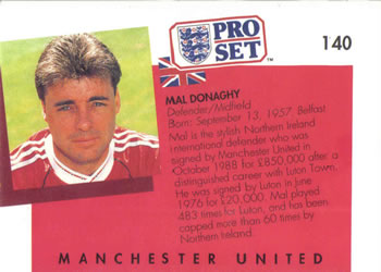 1990-91 Pro Set #140 Mal Donaghy Back