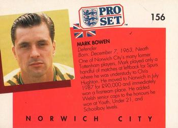 1990-91 Pro Set English League #156 Mark Bowen Back
