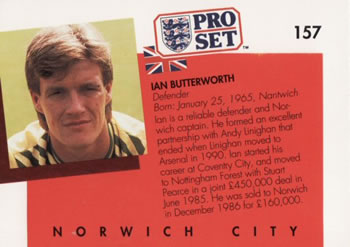 1990-91 Pro Set #157 Ian Butterworth Back