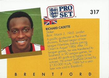 1990-91 Pro Set #317 Richard Cadette Back