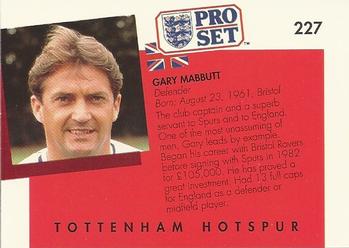 1990-91 Pro Set #227 Gary Mabbutt Back