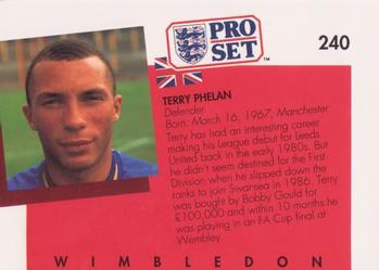 1990-91 Pro Set #240 Terry Phelan Back