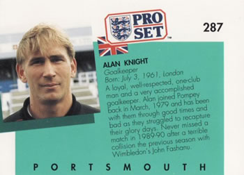 1990-91 Pro Set #287 Alan Knight Back