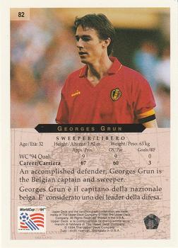 1994 Upper Deck World Cup Contenders English/Italian #82 Georges Grun Back