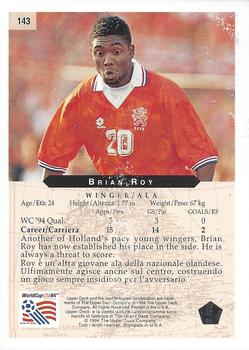 1994 Upper Deck World Cup Contenders English/Italian #143 Brian Roy Back