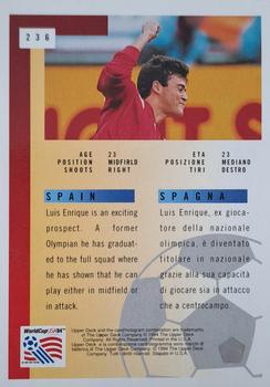 1994 Upper Deck World Cup Contenders English/Italian #236 Luis Enrique Back