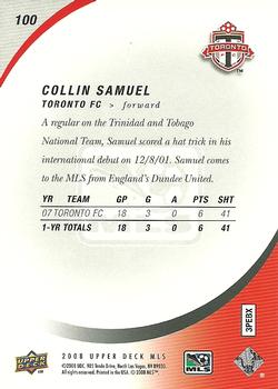 2008 Upper Deck MLS #100 Collin Samuel Back