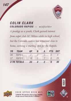 2008 Upper Deck MLS #147 Colin Clark Back
