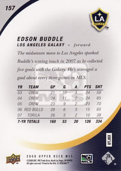 2008 Upper Deck MLS #157 Edson Buddle Back