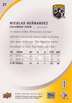 2008 Upper Deck MLS #21 Nicolas Hernandez Back