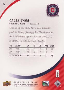 2008 Upper Deck MLS #5 Calen Carr Back